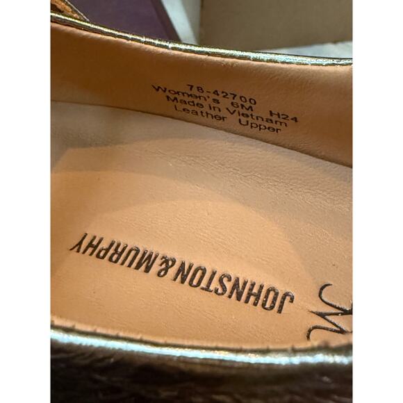 Johnston & Murphy Women's Gold Metallic Sheepskin Gracelyn Mary Jane Size 6M - Picture 11 of 11